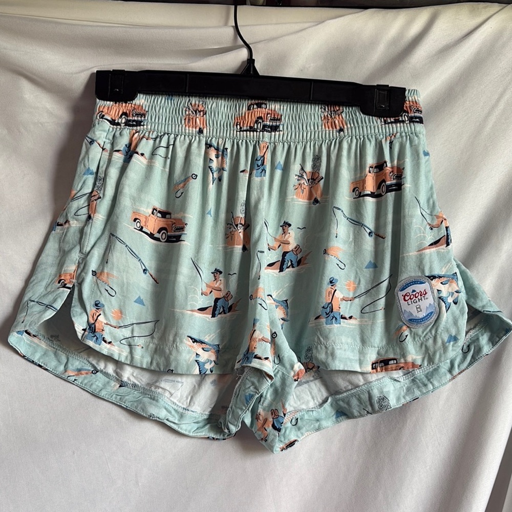 Coastal Blue Women's Athletic Shorts Light Blue Graphic